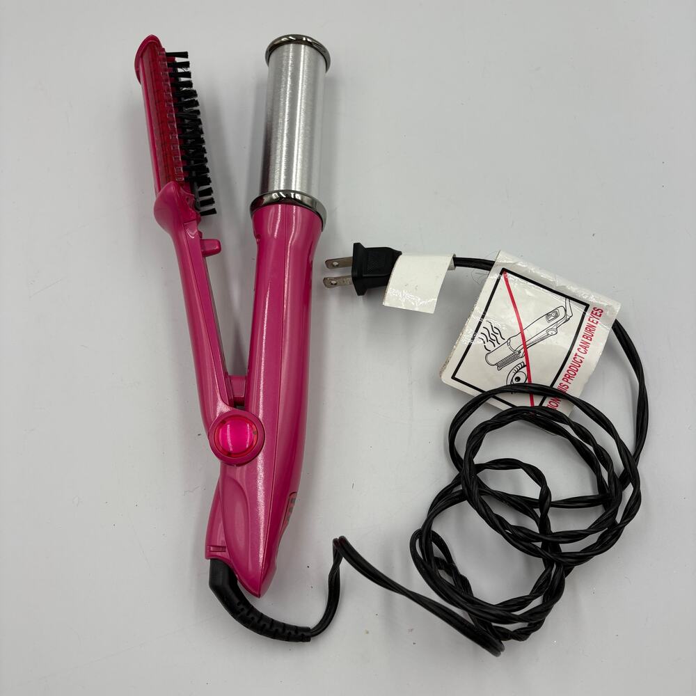 InStyler PINK Rotating 1.25” Hair Straightener Curler Hot Iron IS1001.1 Tested.